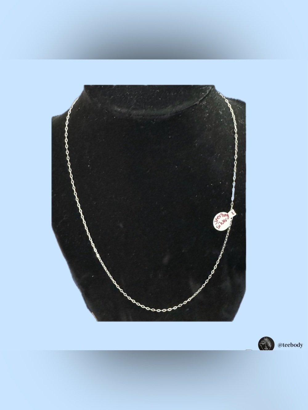 Vintage NWT Delicate Silver Link Chain Necklace Sterling Silver 18”